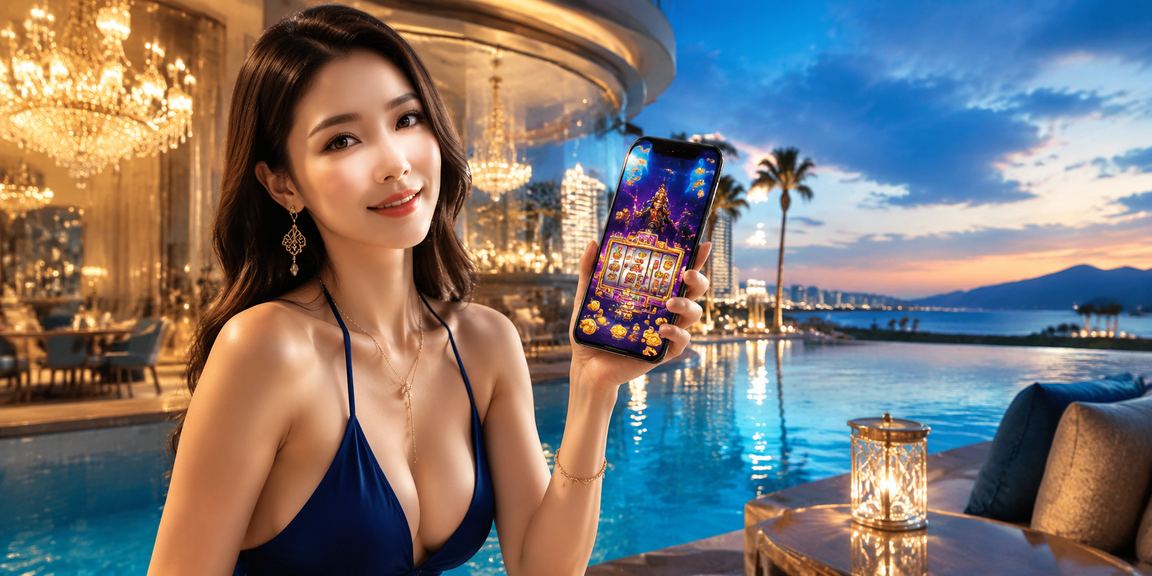 Người chơi slots tại bãi biển Đà Nẵng với ánh nắng chiều tà