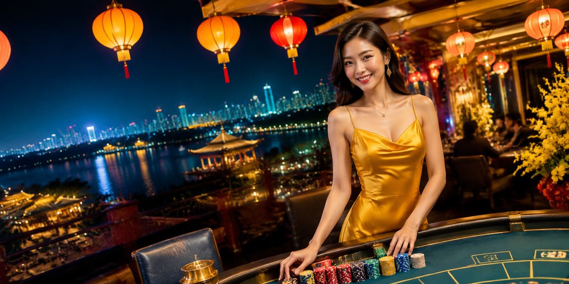 Bàn Baccarat lung linh dưới ánh đèn lồng đặc trưng Hà Nội