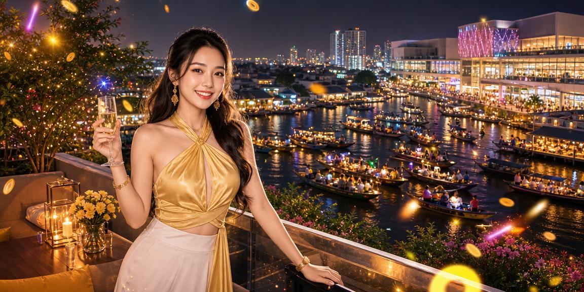 Người chơi theo dõi kèo cá cược tại chợ đêm Mekong buổi tối